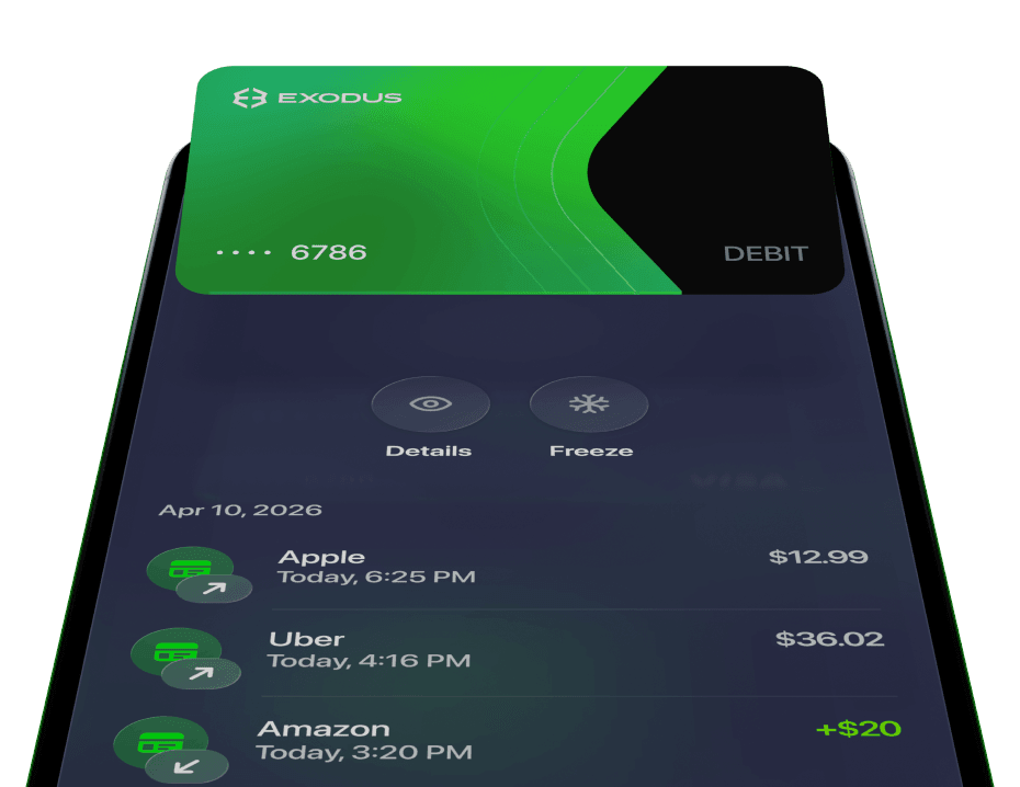 Exodus Pay Card with Apple Pay and Google Pay